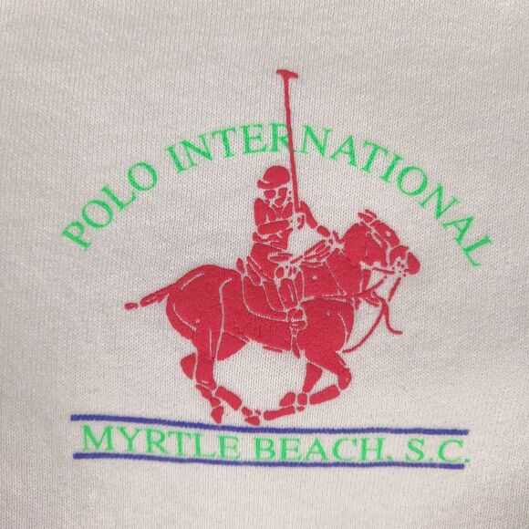 Vintage 1989 Polo International Myrtle Beach SC Sweatshirt Adult XL White USA - Picture 5 of 16